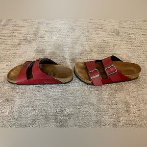 Arizona Red Birkenstock Unisex Birko-Flor Pull Up Sandal